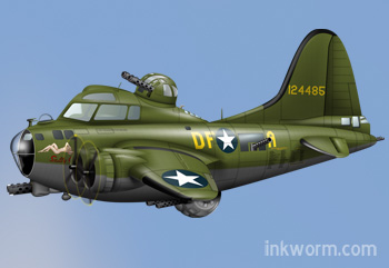 Cartoon B17 Sally B / Memphis Belle